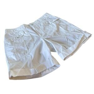 Lauren Ralph Lauren White Lightweight Cotton Casual Cuffed Shorts Woman's Size 8